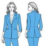 three-quarter sleeve vintage blue blazer image